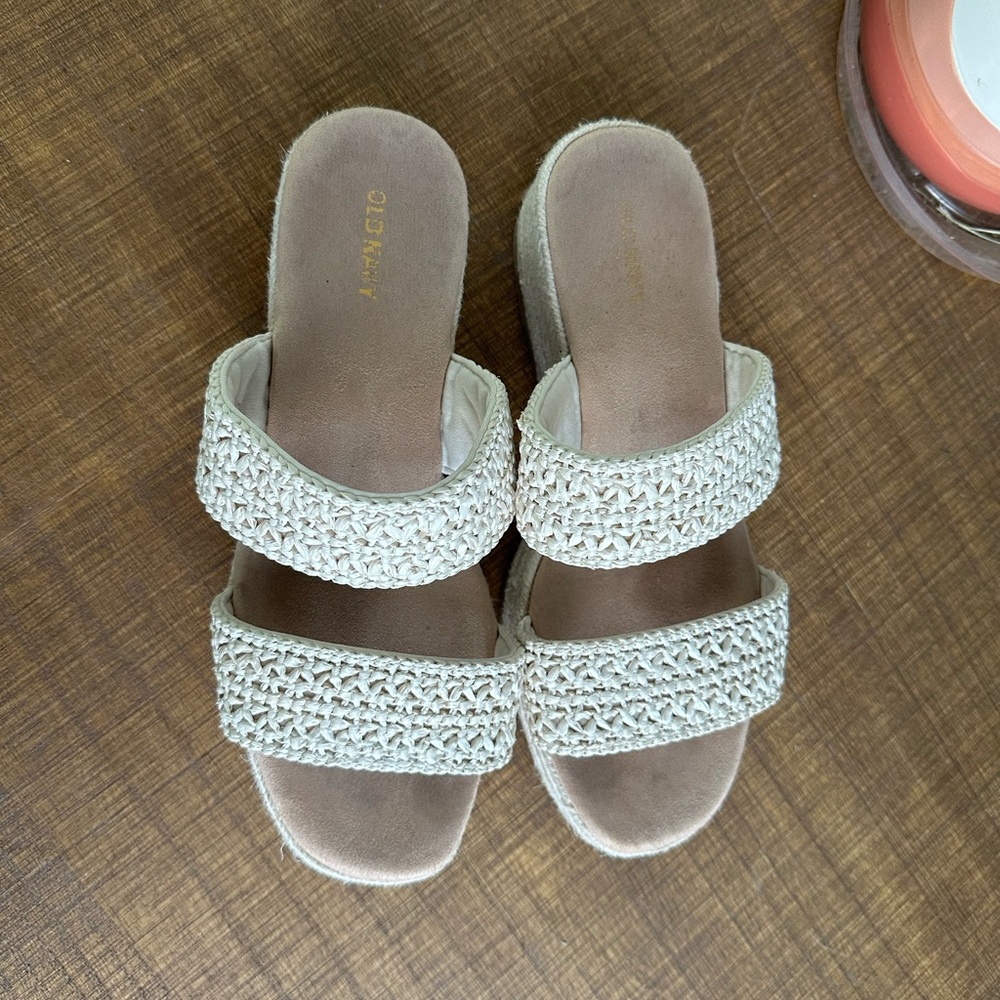 a new day Cream Woven Slide Sandals